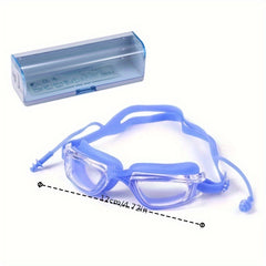 Clear Silicone Anti-fog Earplugs Conjoined Goggles 2-in-1 Swimming Glasses