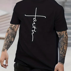 Faith Anchor Print Men's Graphic Crew Neck Tee