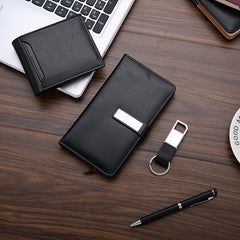 Men's Business Gift Set - Notebook, Wallet, Keychain & Pen
