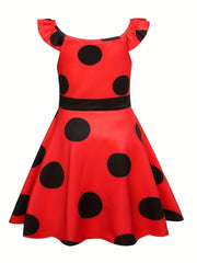 Polka Dots Fancy Costume Dress For Toddler Girls