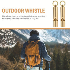 2pc Pure Brass Whistles High Frequency Field Survival Whistle