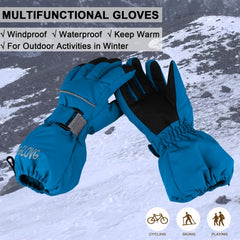 Kids Winter Fleece Mittens - Waterproof Warm Gloves for Boys & Girls