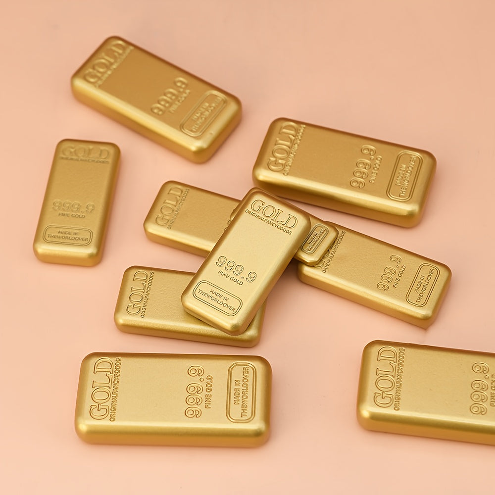 5pcs Golden Bars Simulation Props High Solid Ornaments for Decor