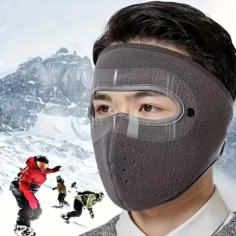 Unisex Full Face Mask with Eyewear Winter Warm Fleece Face Cover