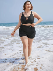 Ruched High Rise Bikini Bottoms