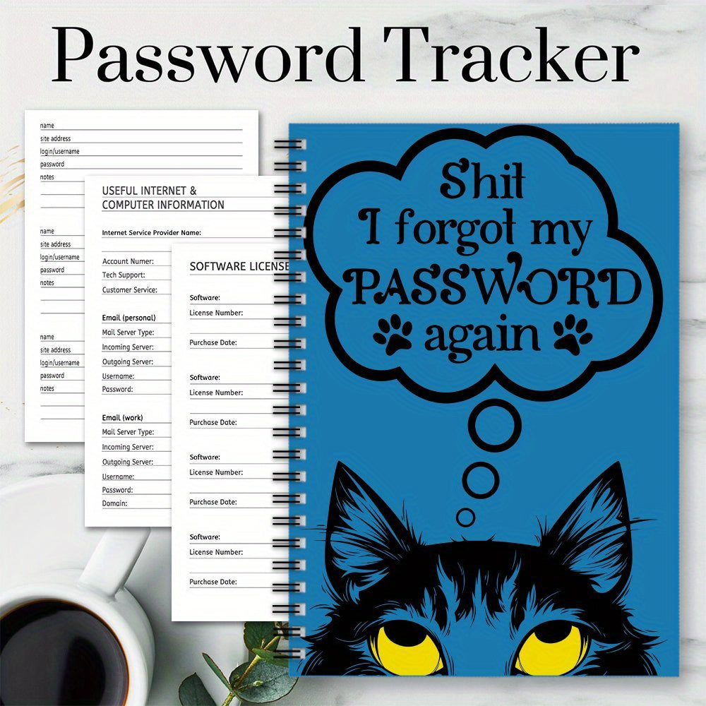 Cat Spiral Password Journal: Humorous Password Organizer