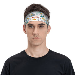 Unisex Cartoon Truck Headband Sweat Wicking Stretchy & Breathable Polyester