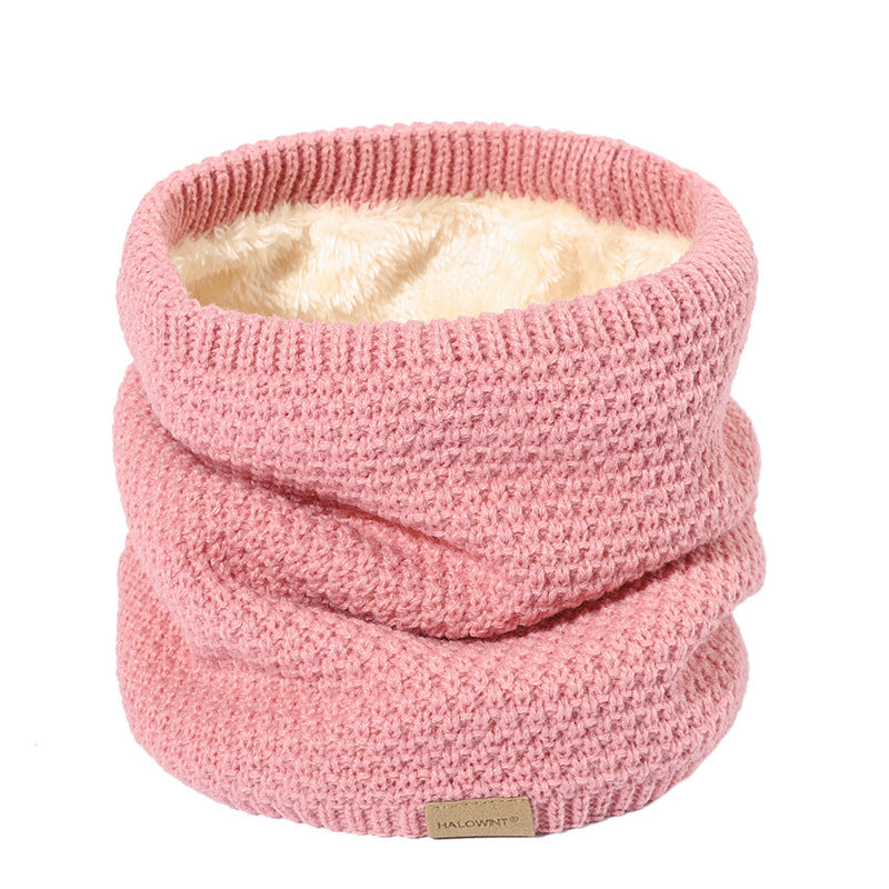 Men's Thick Fleece Knitted Scarf for Outdoor Warmth