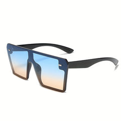 Men's Large Frame Sunglasses Colorful One-piece Casual Eyewear