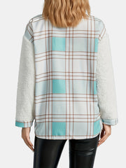 Plaid Print Button Front Jacket Long Sleeve Casual Jacket