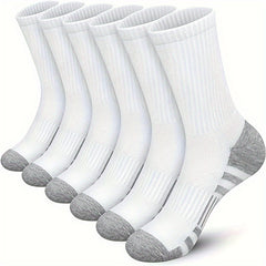 5 Pairs Men's Basketball Crew Socks for Autumn/Winter