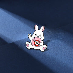 Girls Brooch Set Cartoon Bunny Camera Sunflower Leaf Flower Pins