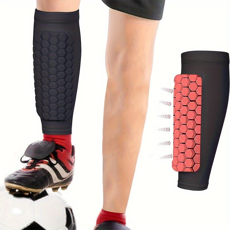Soccer Shin Guard Calf Compression Sleeve Honeycomb Pads Shin Splint