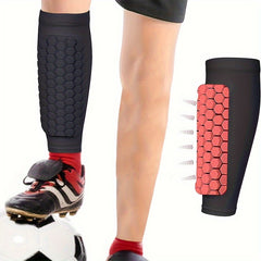 Soccer Shin Guard Calf Compression Sleeve Honeycomb Pads Shin Splint