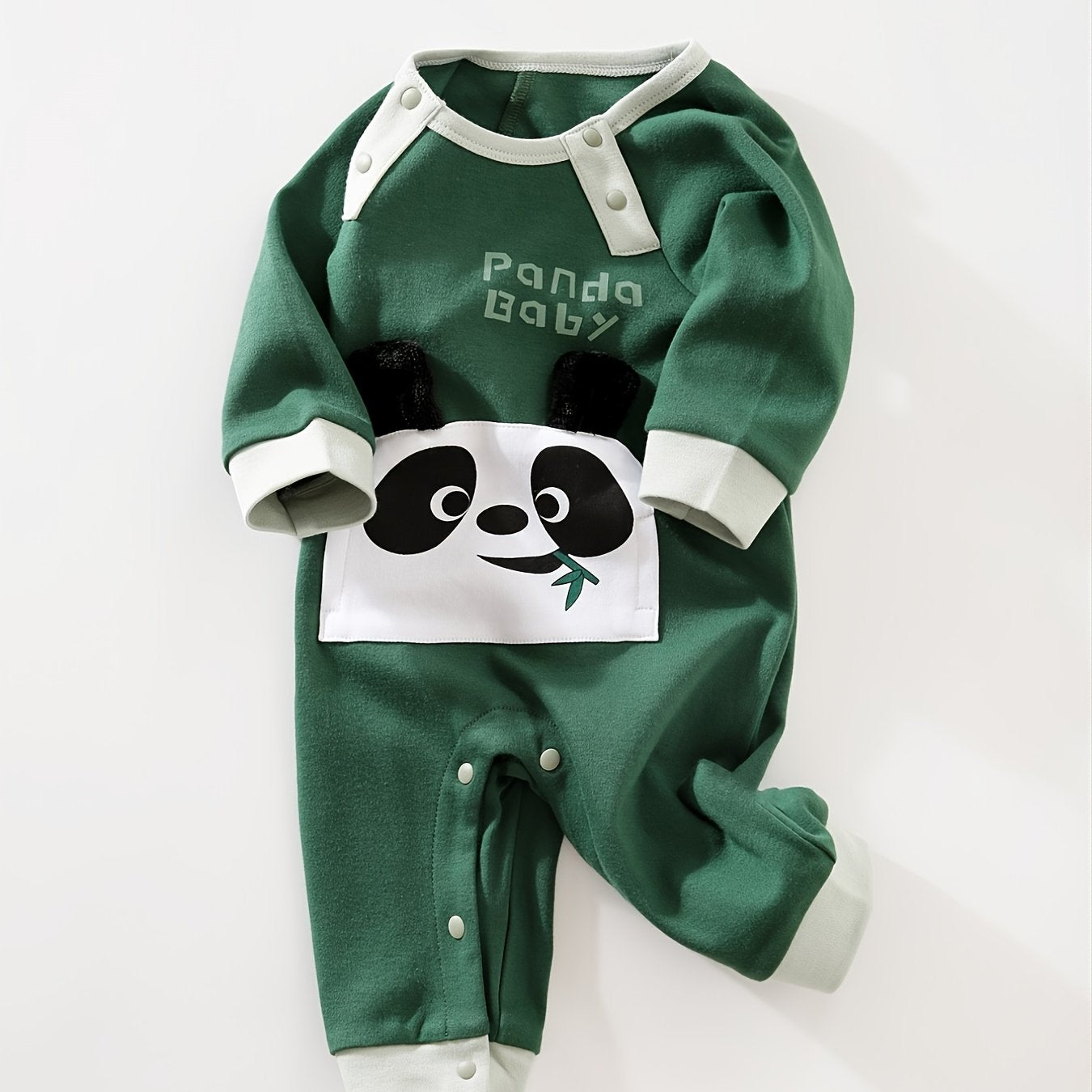 Baby Boys Panda Graphic Long Sleeve Bodysuit