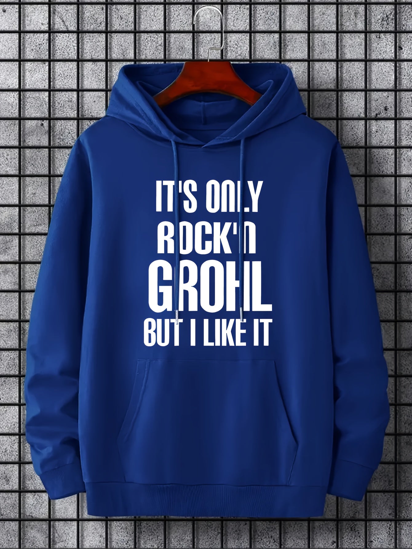 Men's Letter Print Hoodie Casual Hooded Sweatshirt