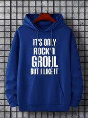 Men's Letter Print Hoodie Casual Hooded Sweatshirt