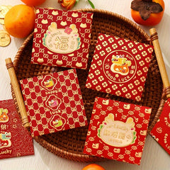 6pcs Chinese New Year Red Envelopes Dragon Year Spring Red Envelope Bag