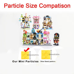 Amusement Park Fruit Car Dessert Car Pizza Car Coffee Car Mini Building Blocks