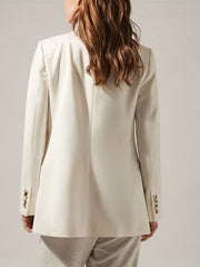 Double Breasted Lapel Blazer Work Office Outerwear Women's Clothing