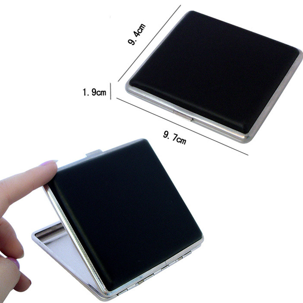 PU Leather Cigarette Case Box Metal Holder for Smoker