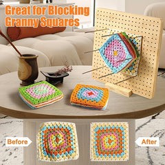 20 Steel Rod Crochet Blocking Board Set with Stand