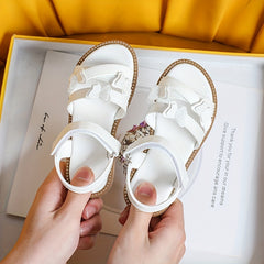 Non Slip Butterfly Princess Sandals for Girls Hook and Loop Fastener