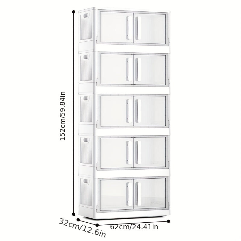 Large Capacity Foldable Plastic Storage Bin for Kitchen and Bedroom