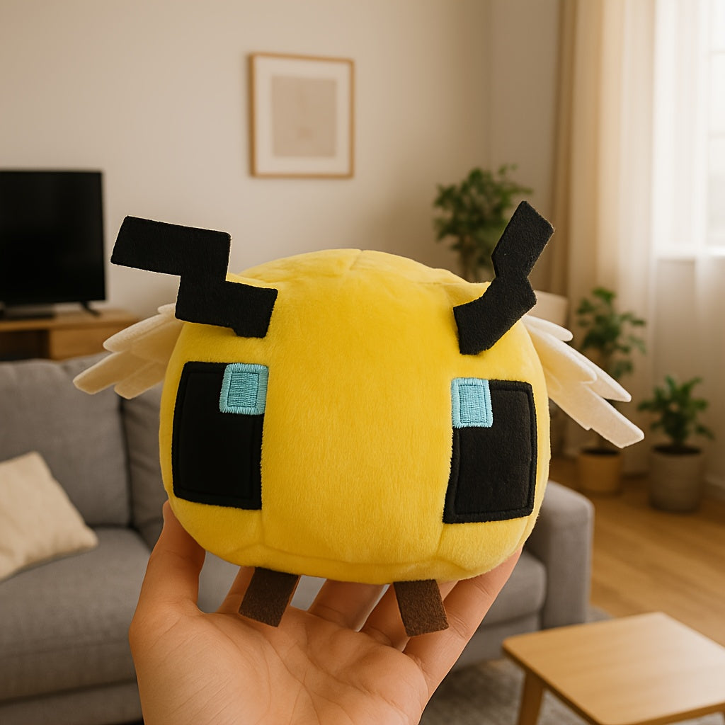 Plush Bee Stuffed Animal Toy Yellow & Brown Bee Huggable Bedtime Companion