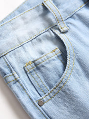 Boys Distressed Skinny Jeans Slim Fit Washed Denim