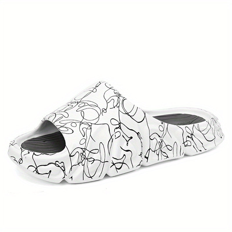 Men's Non Slip Platform Slides Comfortable Pillowy Slides