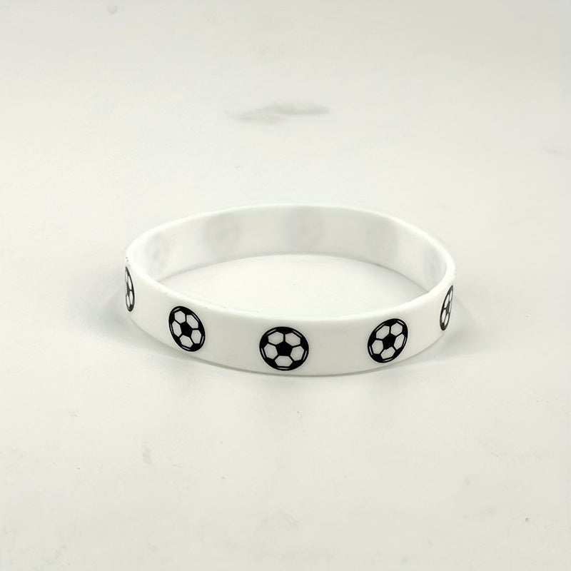 Football Fan Sports Wrist Strap With Printed Pattern Silicone Bracelet