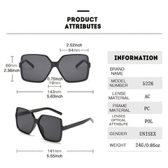 Square Frame Sunglasses 90s Vintage UV Protection