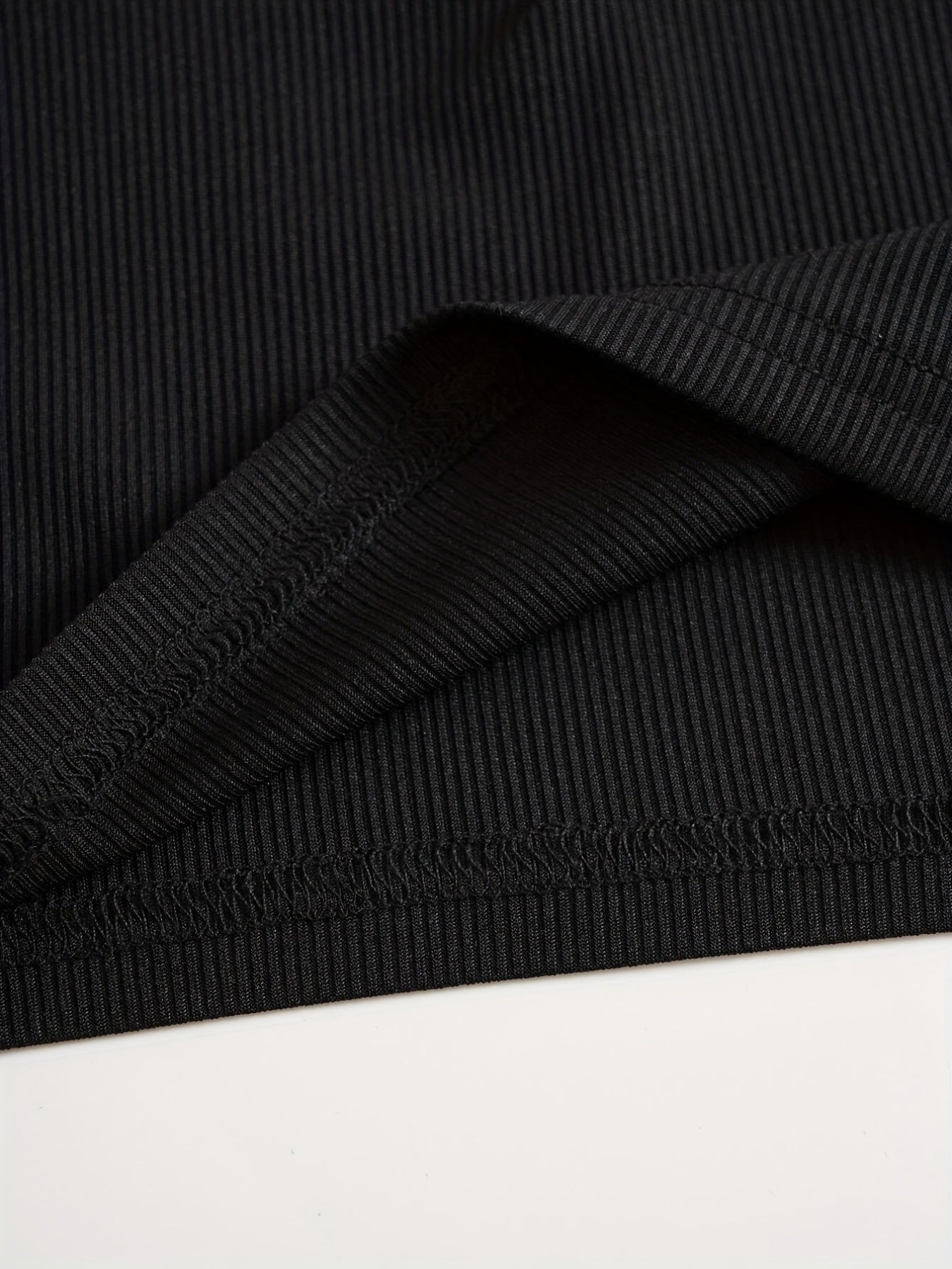 Ribbed Knit Halter Crop Top V Neck Slim Fit Tank Women's Top