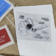 1pc Painting Pen Flower DIY Silicone Transparent Seal