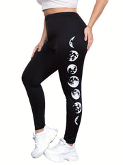 Moon Print High Rise Skinny Leggings