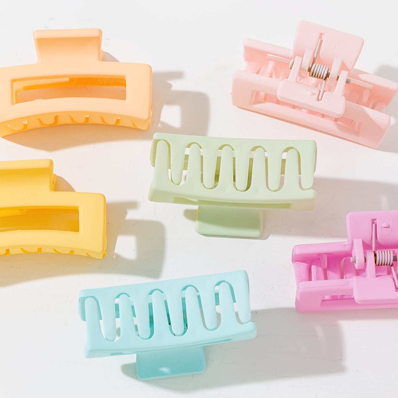6pcs Matte Hair Clips for Thick Hair, Non-slip Rectangular Jaw Clips
