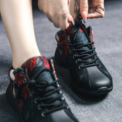 Halloween Skull & Rose Pattern Lightweight Sneakers Soft Thick Sole