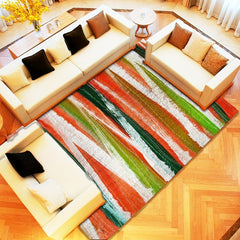 Geometric Loop Velvet Area Rug Soft Living Room Mat