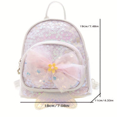 Mermaid Sequin Bow Kindergarten Shoulder Bag Girls Boys Backpack