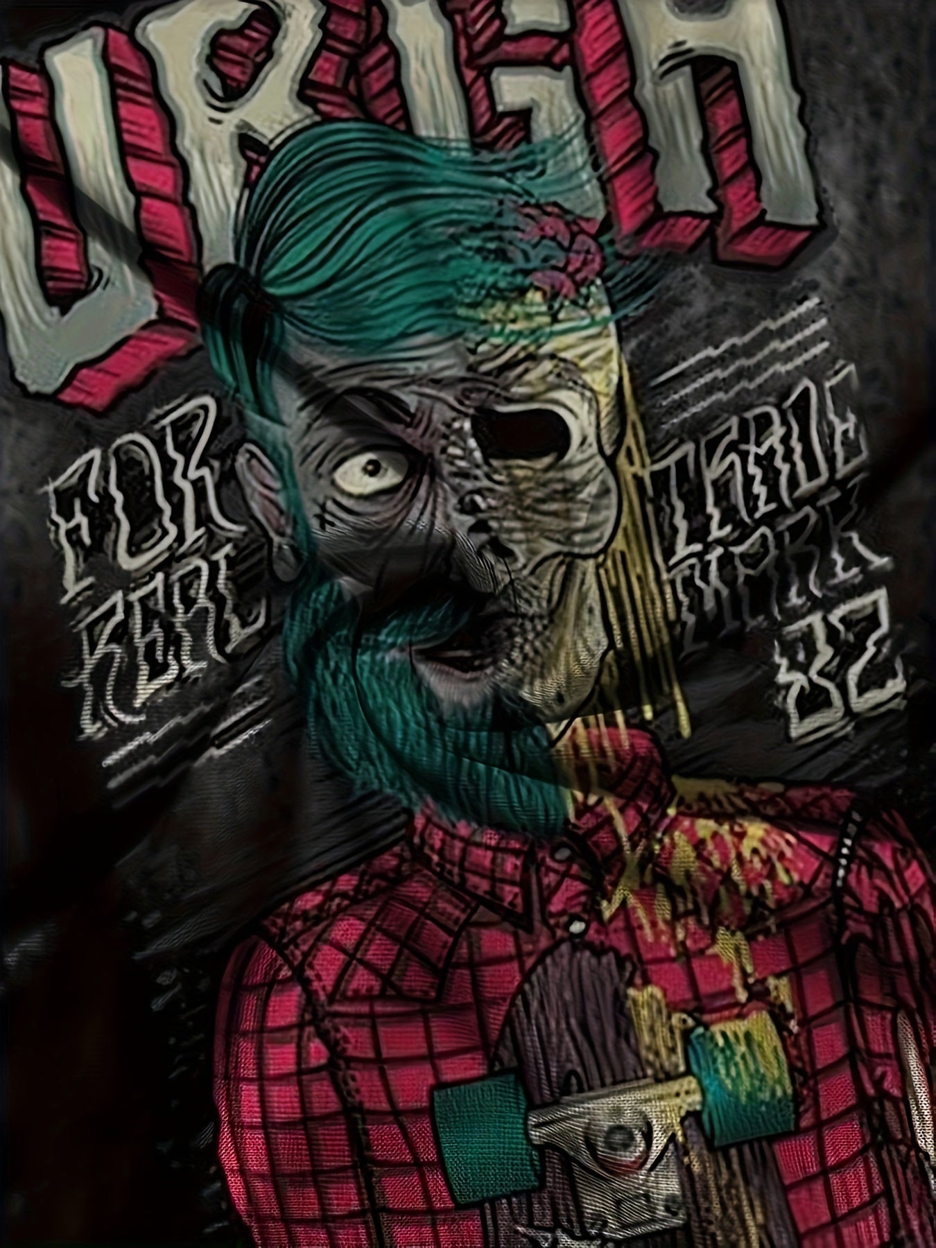Zombie Pattern Print Men's Short Sleeve T-shirt Graphic Tee