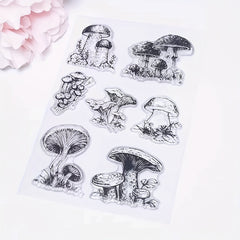 Mushroom Pattern Clear Stamp for Card Making and Scrapbooking
