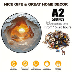500pcs A2 3D Animal & Nature Wooden Jigsaw Puzzle for Adults