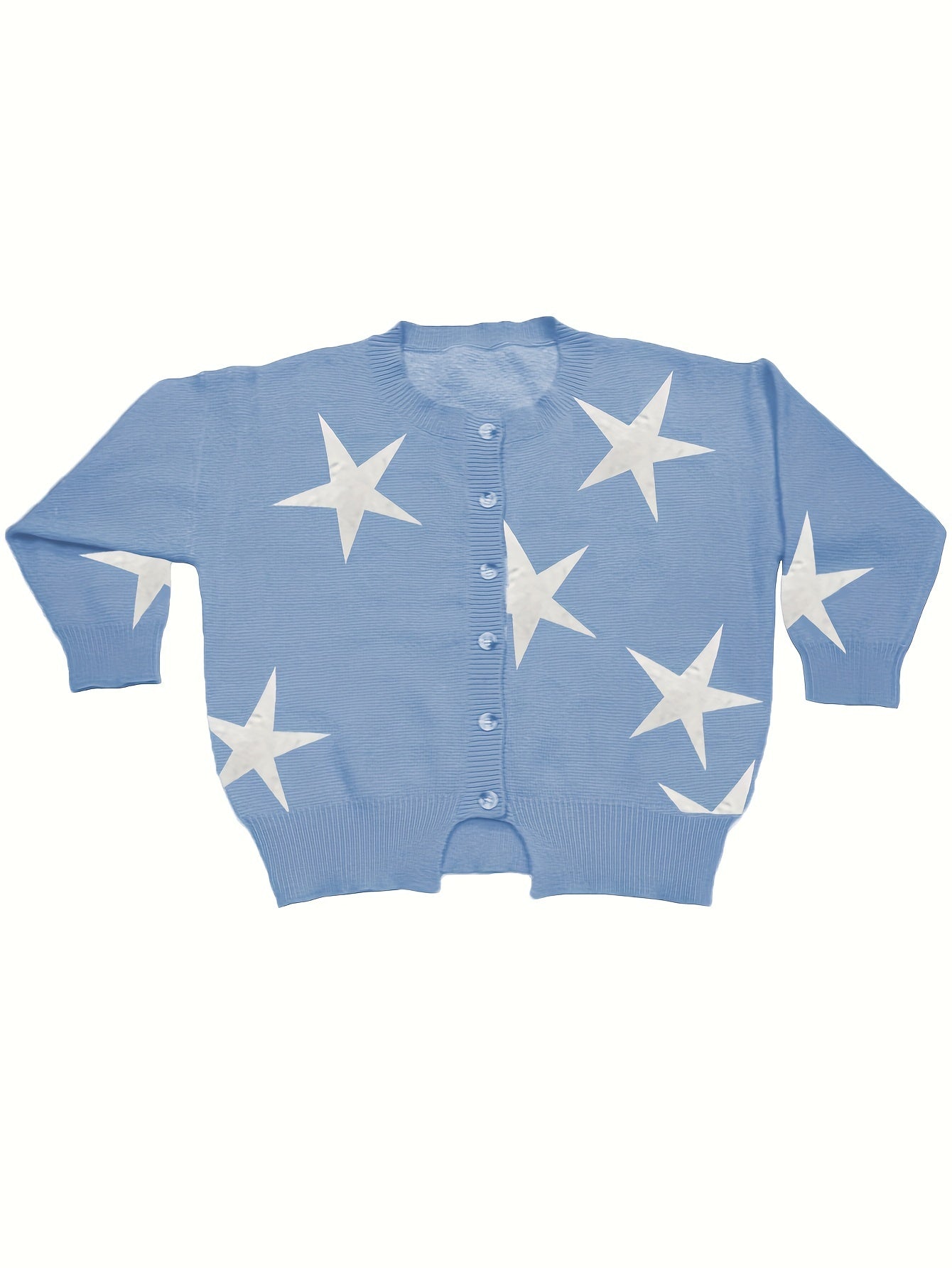 Star Print Button Up Cardigan