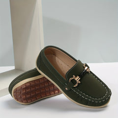Boy's PU Leather Loafers Casual Slip On Shoes Flat Outdoor Footwear