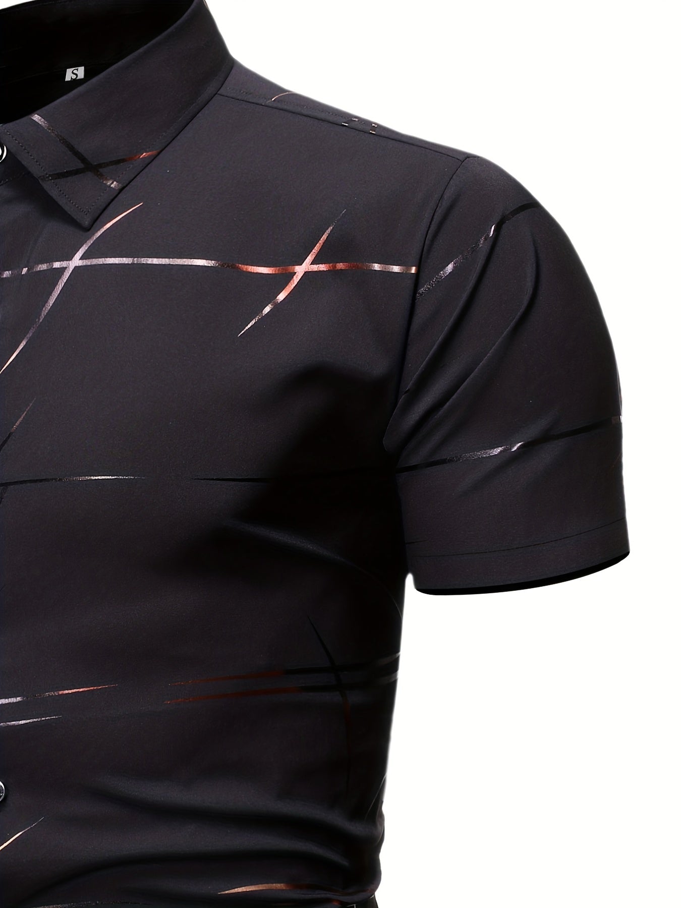 Men's Solid Lapel Short Sleeve Summer Shirt - Button Up Casual Business Formal