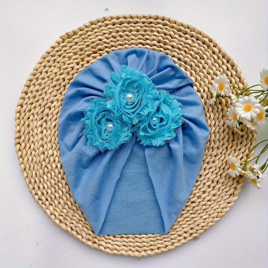 Baby Girls Flowers Decor Cap Soft Head Wrap