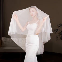 Double Layer Bride Wedding Veil Long Tailed Bride Accessories