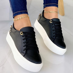 Platform Sports Sneakers Chain Decor Thick Sole Running Shoes Women's Footwear