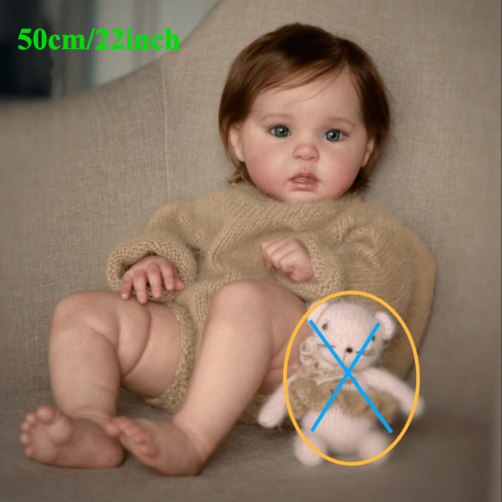 Realistic 20inch Baby Reborn Doll with Painting Skin Soft vinyl Toy for Girl